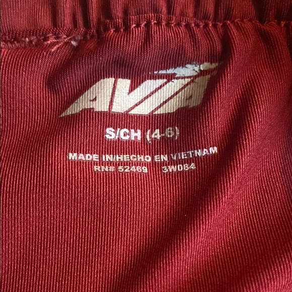 Avia Red Athletic Shorts with Scalloped Hem - Picture 2 of 4